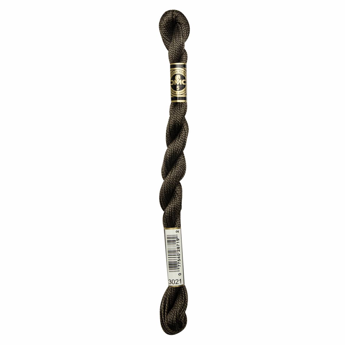 DMC 115 5-3021 Pearl Cotton Thread - Very Dark Brown Grey, Size 5
