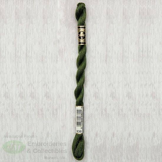 DMC 115 5-936 Pearl Cotton Thread - Very Dark Avocado Green, Size 5, 27.3yds