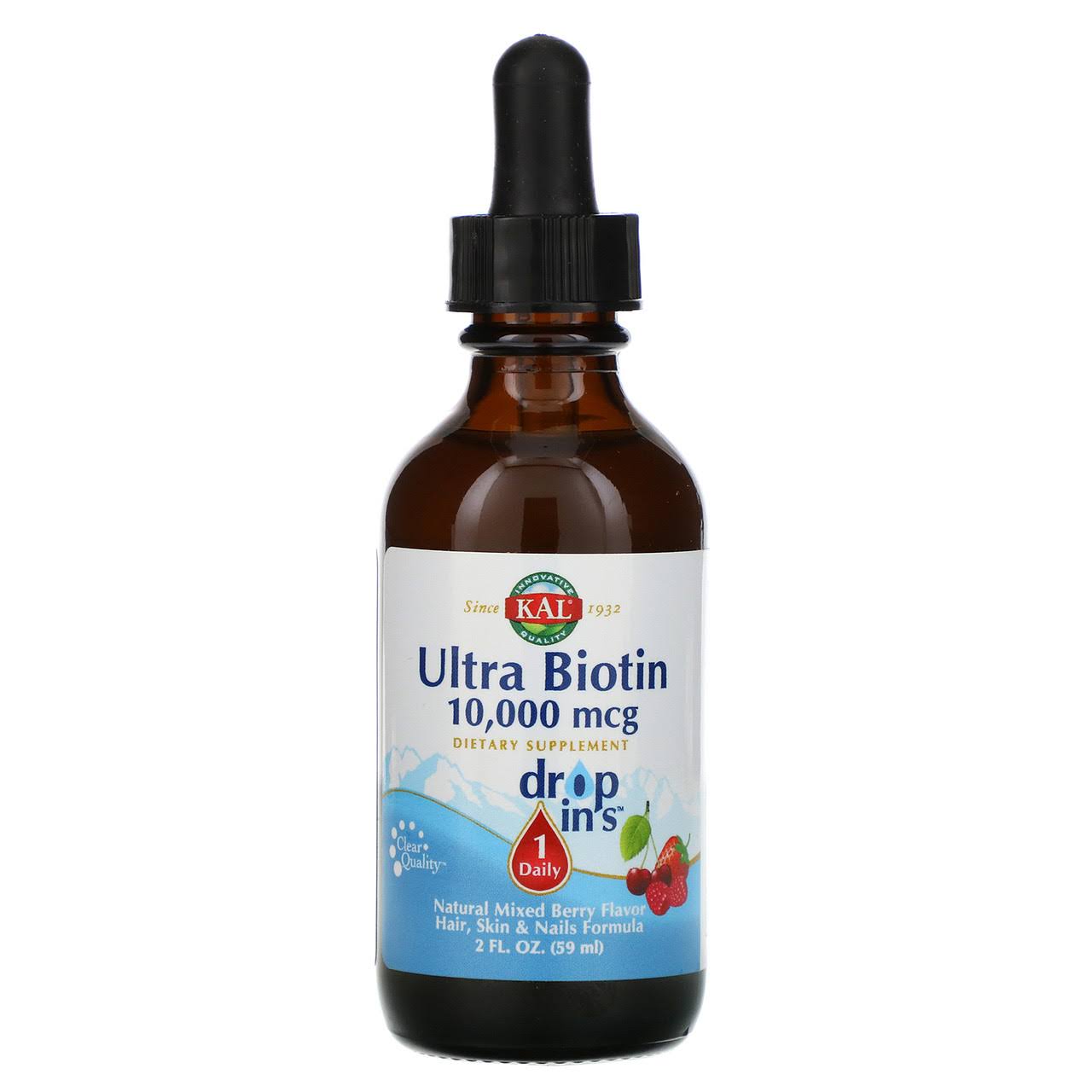 Kal Ultra Biotin - Mixed Berry - 10,000 MCG - 2 FL oz