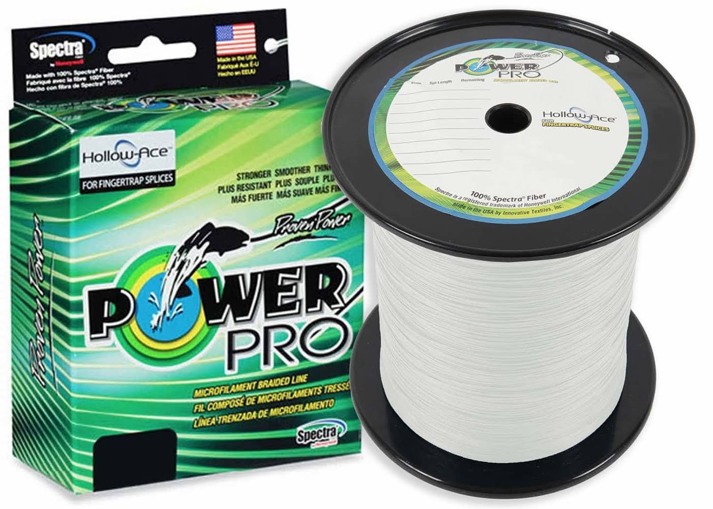 PowerPro Hollow-Ace Braided Spectra Fishing Line - 3000 yds, 80 lb., White