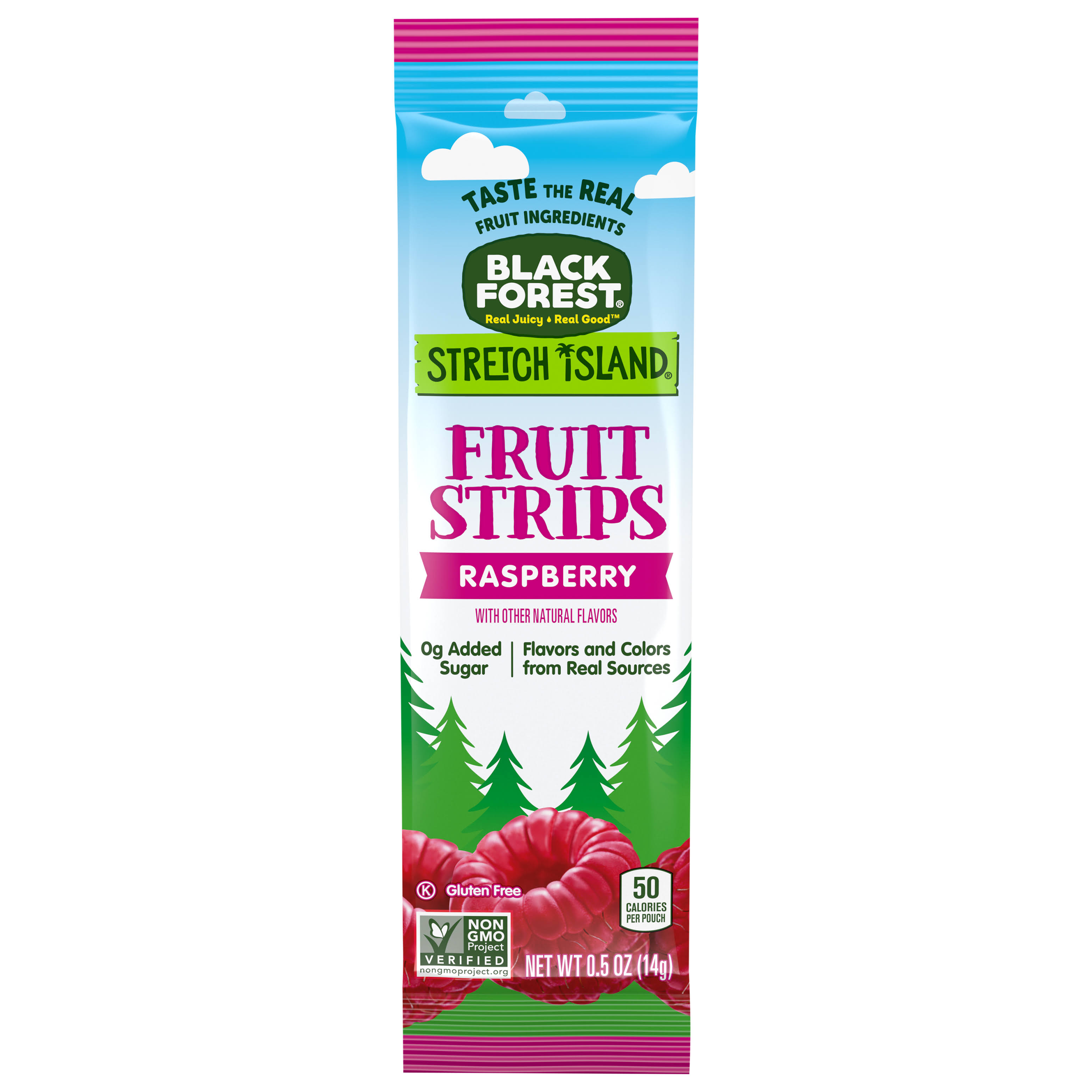 Black Forest Stretch Island Fruit Strips, Raspberry - 0.5 oz