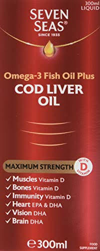 Seven Seas Omega 3 Fish Oil Plus Cod Liver Oil Maximum Strength Liquid, 495 g