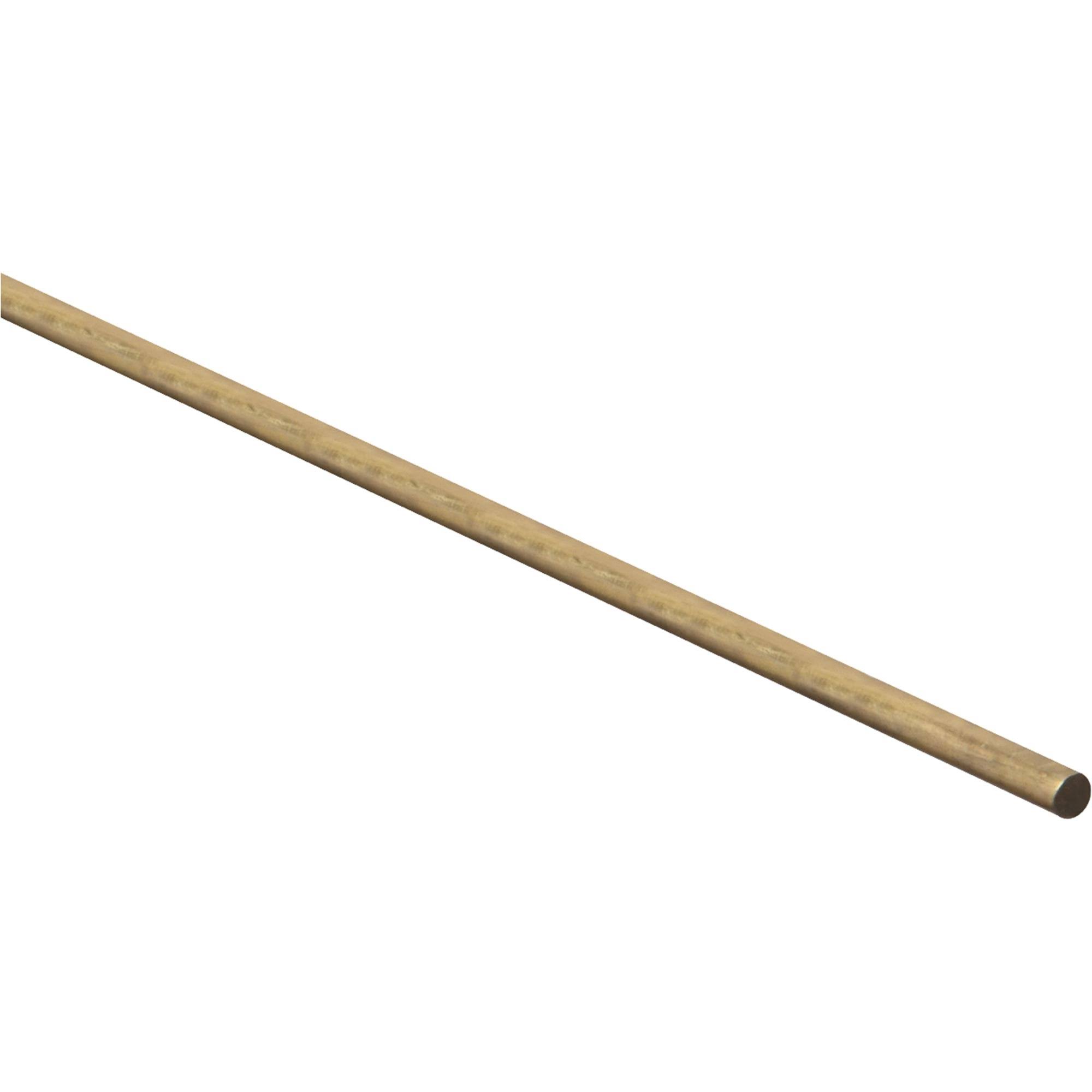 National N215-244 Mfg. Smooth Solid Rod - Brass, 1/4" Dia x 36"
