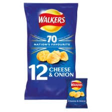 Walkers Cheese and Onion Crisps - 25g, 12ct