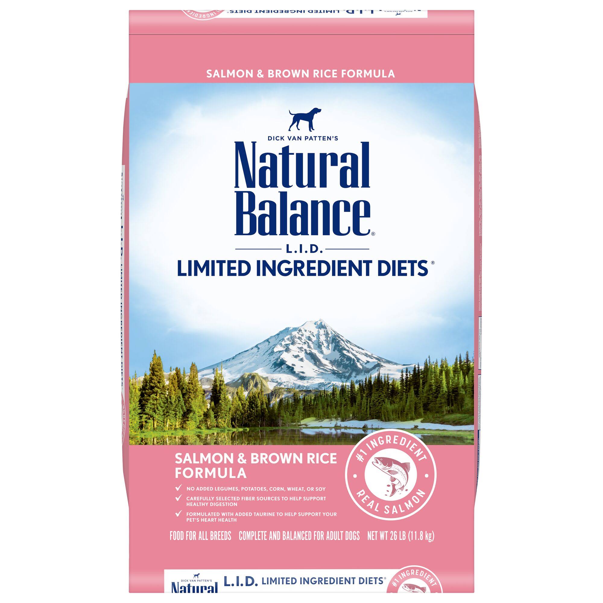 Natural Balance Limited Ingredient Diets Dog Food, Salmon & Brown Rice Formula - 26 lb