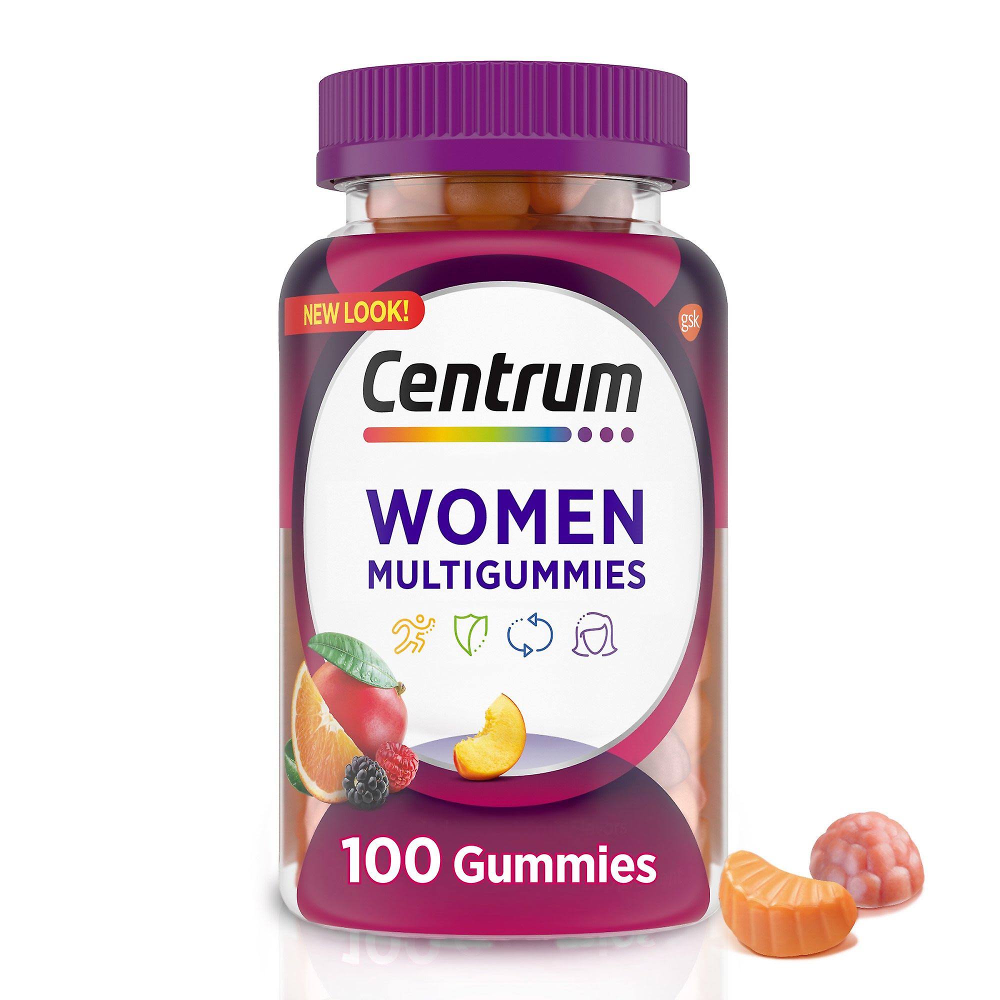 Centrum multigummies women's supplement, assorted fruit, 100 ea
