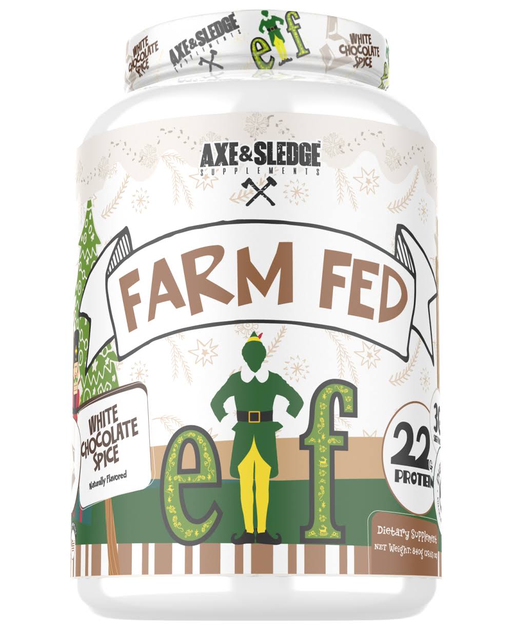 Axe & Sledge Farm Fed Protein | 840g | Elf White Chocolate Spice | Whey Protein