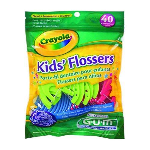 Butler Gum Crayola Dental Flossers For Kids - 40ct