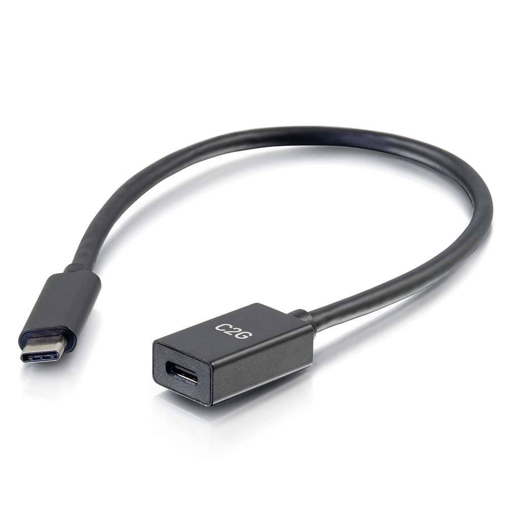 C2G 28655 1ft USB C Extension Cable - 5G 3A - Male to