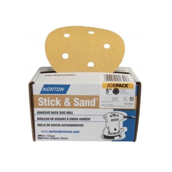 Norton Stick & Sand 07660701641 Sanding Disc, 60-Grit, Coarse, Aluminum Oxide, 5 in Dia