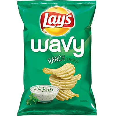 Lays Wavy Ranch Flavored Potato Chips, 7.5 Oz Bag