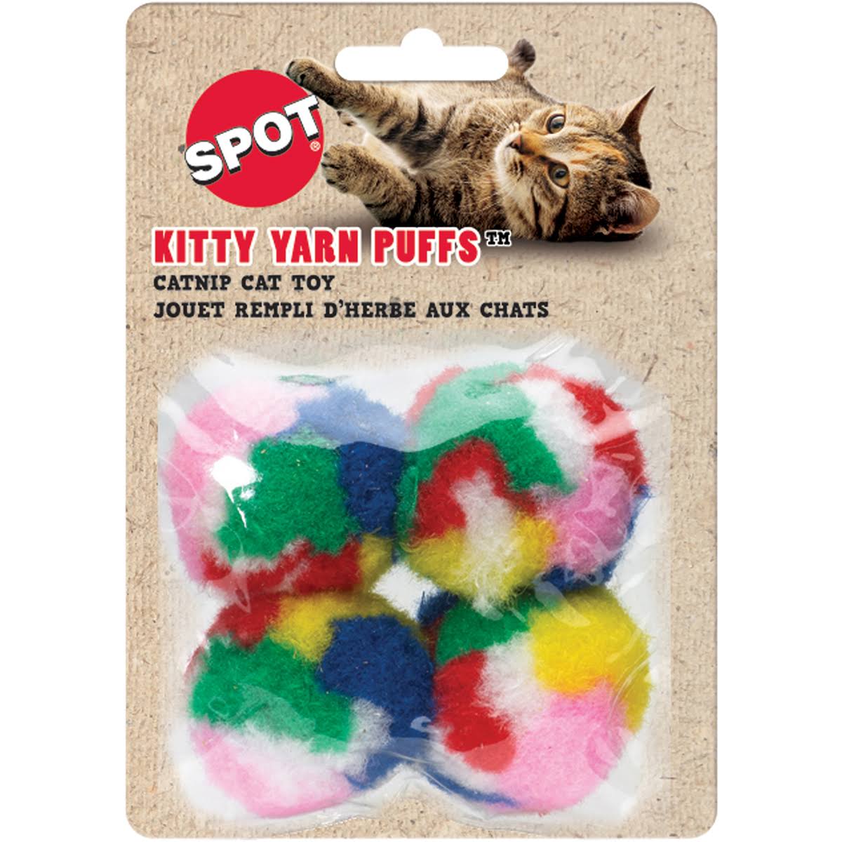 Spot Ethical Yarn Puffs Catnip Cat Toy - Small, x4