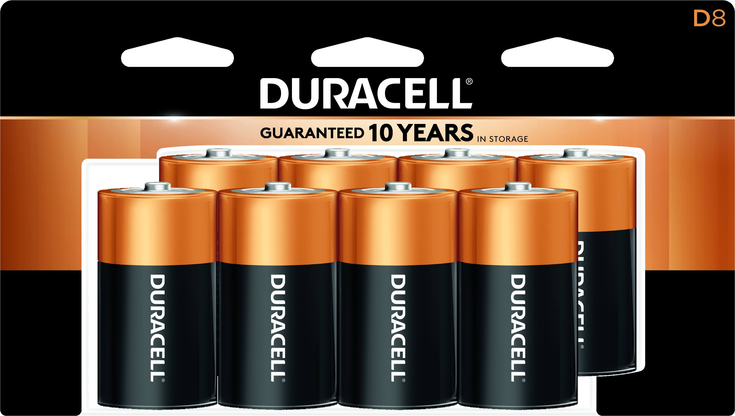 Duracell Coppertop D Alkaline Batteries - 8ct