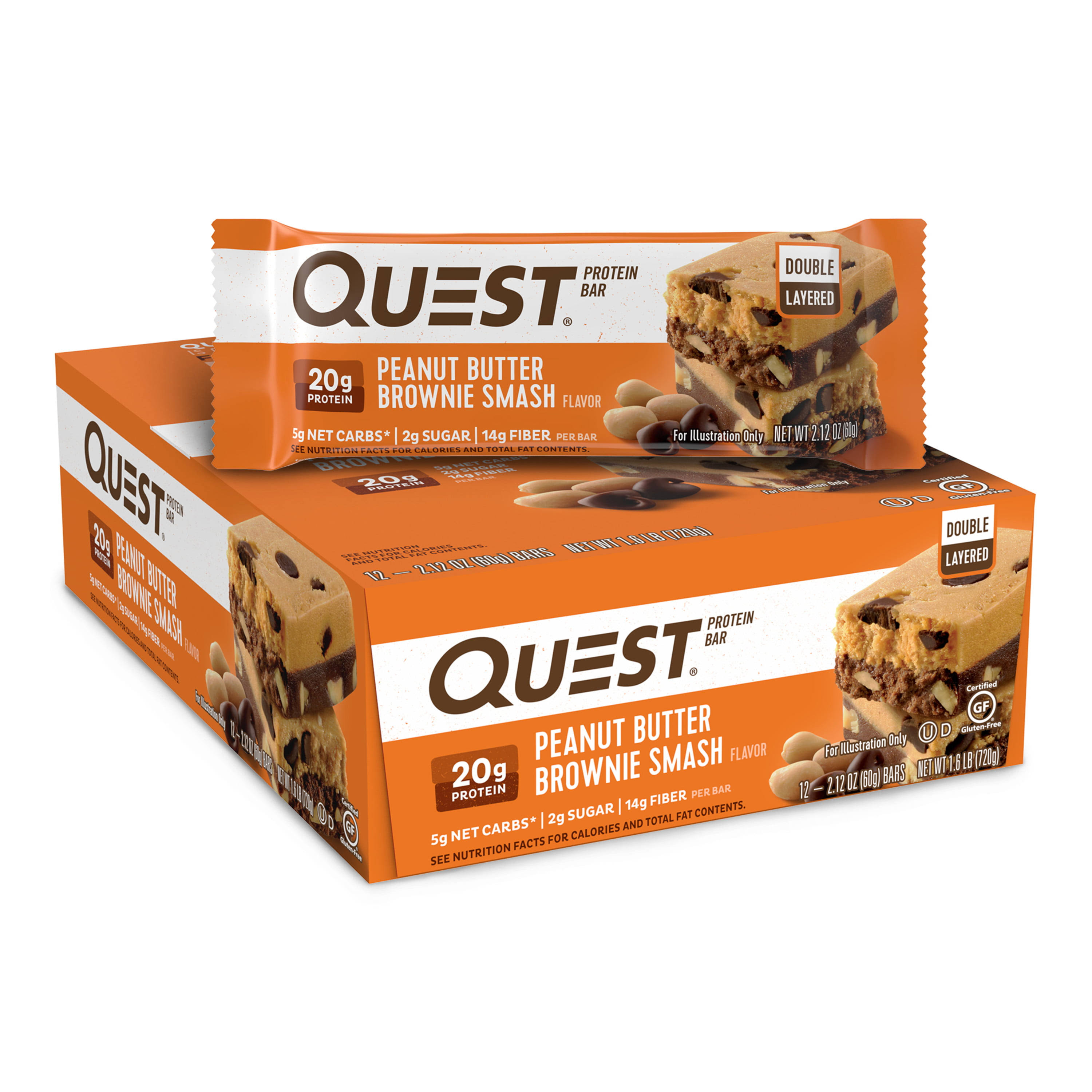 Quest Nutrition Protein Bar - Peanut Butter Brownie Smash Bar, 12pk