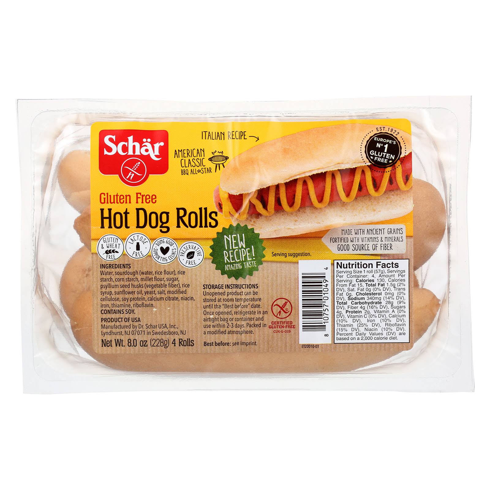 Schar Gluten Hot Dog Rolls - 8oz