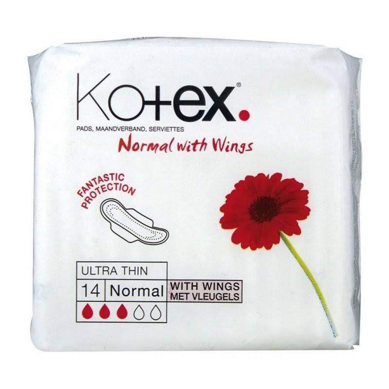 Kotex Ultra Thin Pads - Normal with Wings, 14pcs