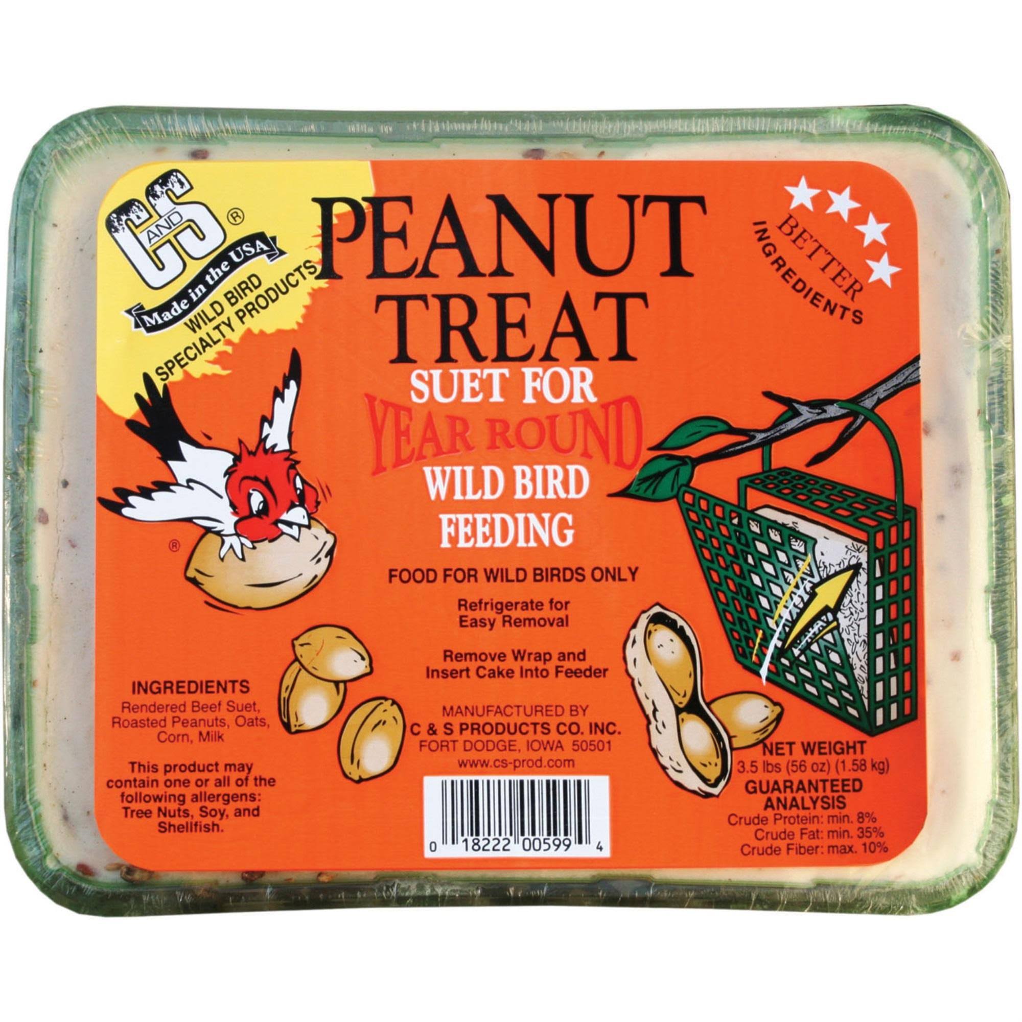 C and S Products Peanut Treat Bird Suet - 3.5lbs