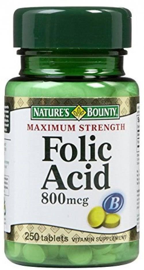 Nature's Bounty Folic Acid Tablets - 800mcg, x250