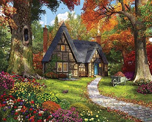 White Mountain Puzzles Autumn Cottage - 1000 Piece Jigsaw Puzzle