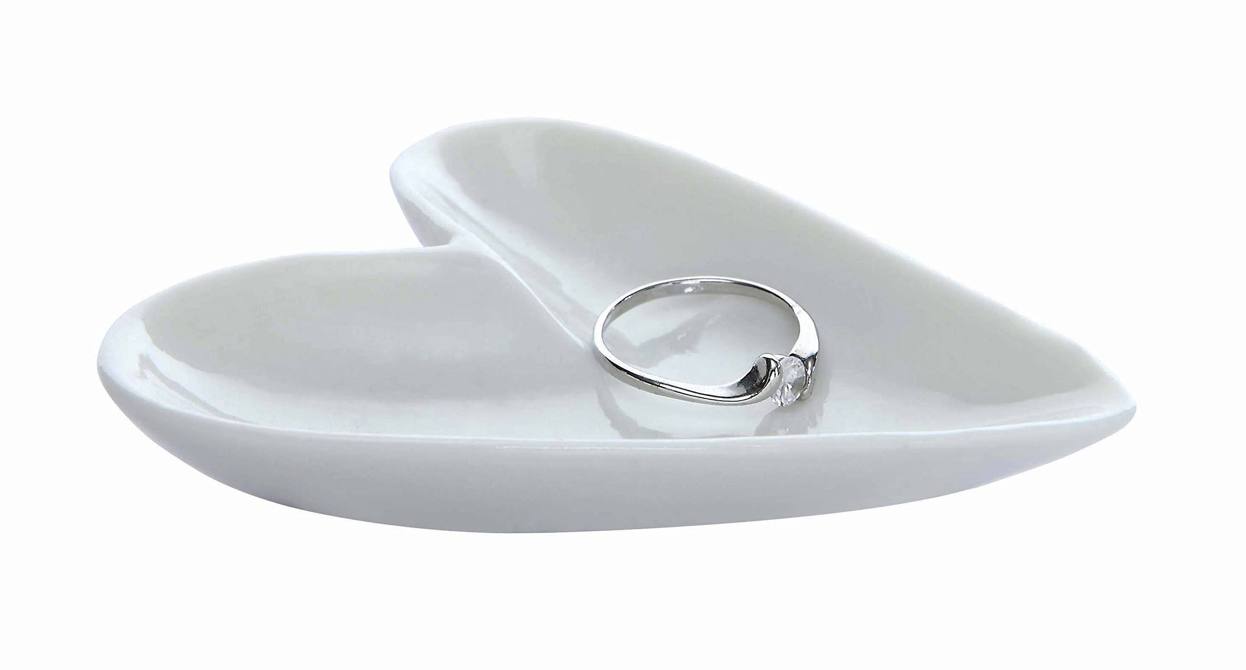 Creative Co Op Ceramic Heart Ring Dish Jewelry Trays