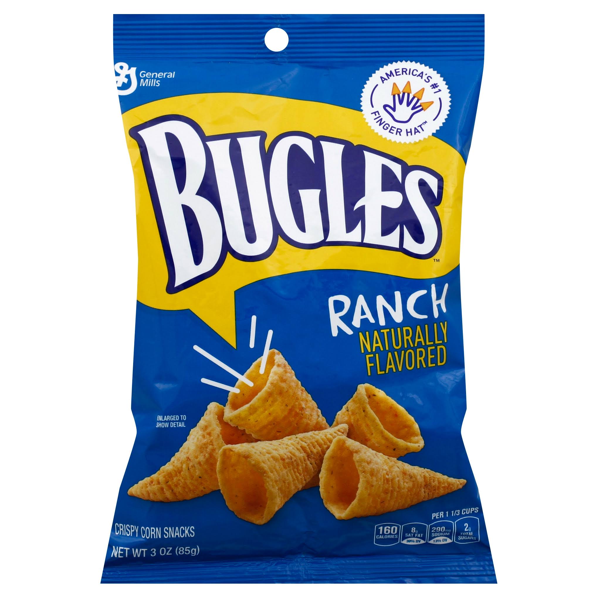 Bugles Ranch Naturally Flavored Crispy Corn Snacks - 3oz, 6pk