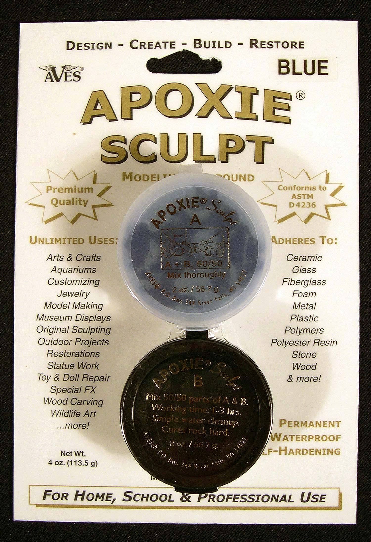 Aves Apoxie Sculpt Blue 2-Part Self-Hardening Modeling Compound 1/4 lb