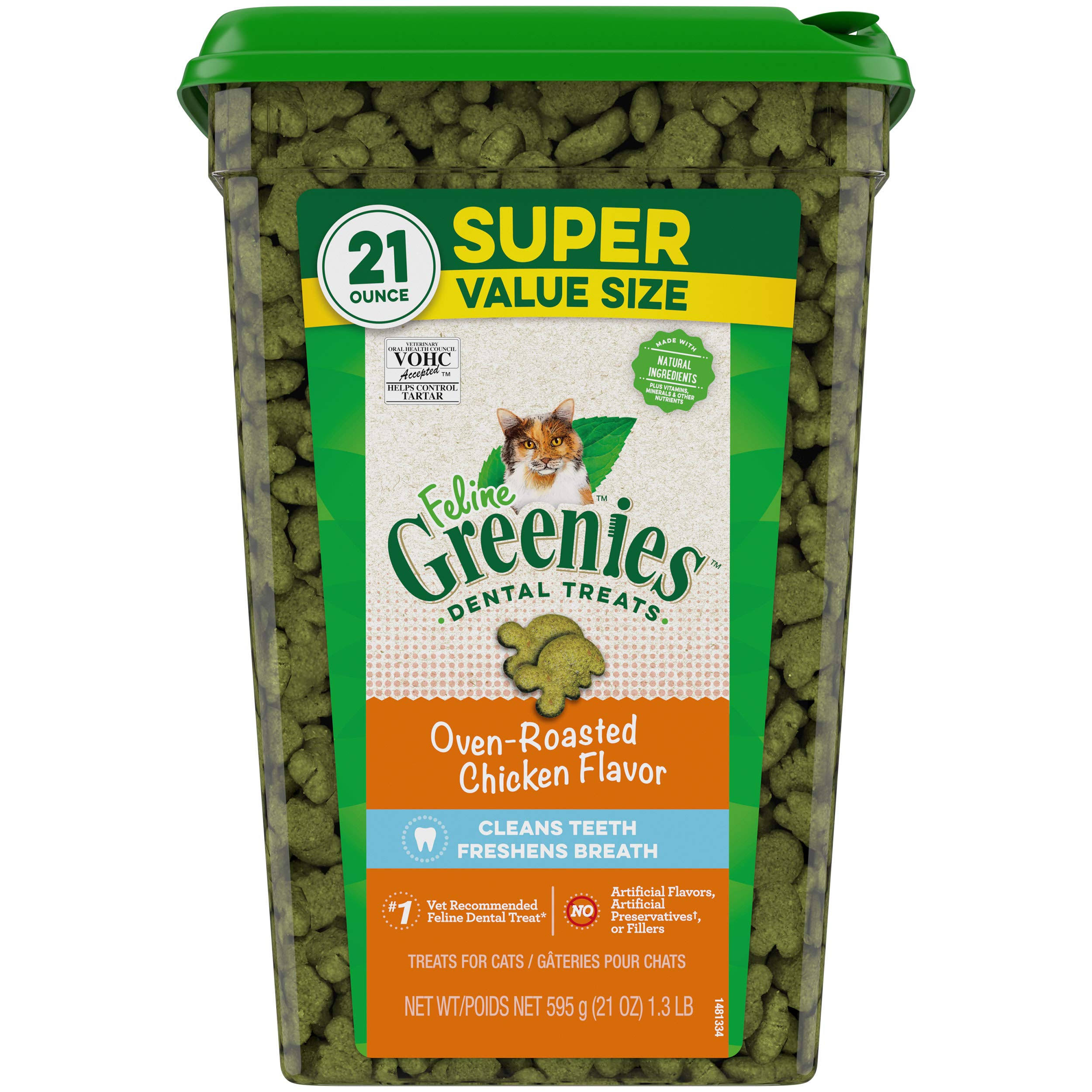Greenies Feline Dental Treats Oven Roasted Chicken Flavor 21 Ounces