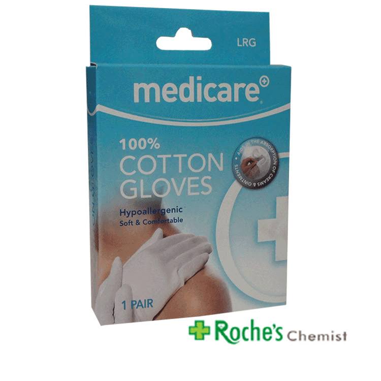 Medicare White Cotton Gloves 1 Pair