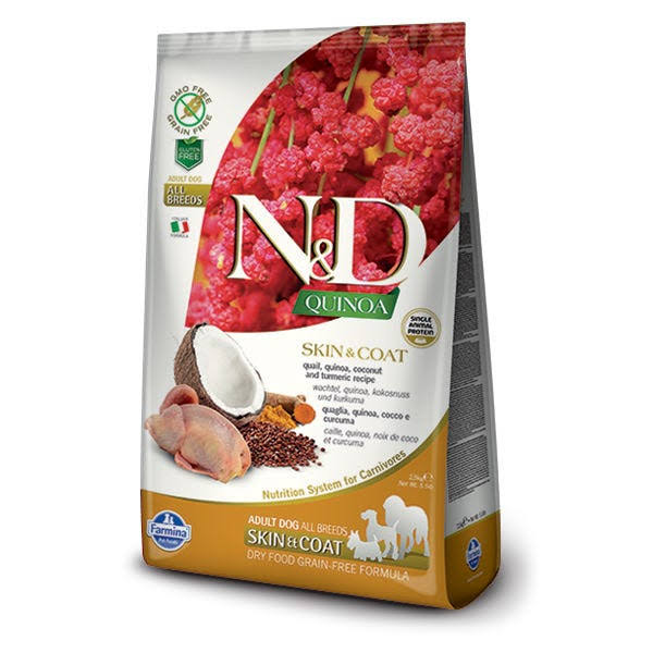 N and D GF Quinoa Skin and Coat Quail and Coconut Dog Food - 7kg