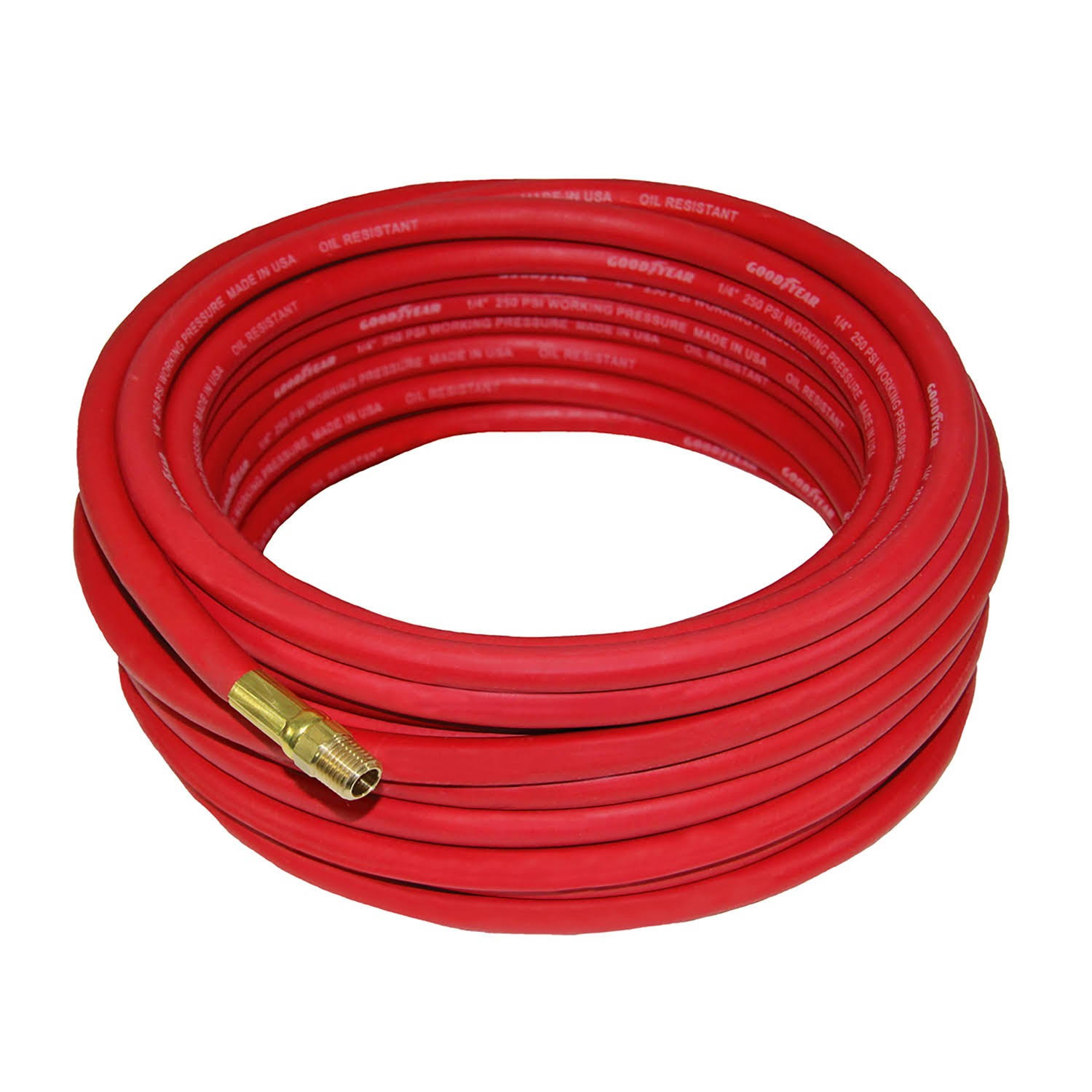 Goodyear Rubber Air Hose - 1/4" x 50', 250 PSI, Red