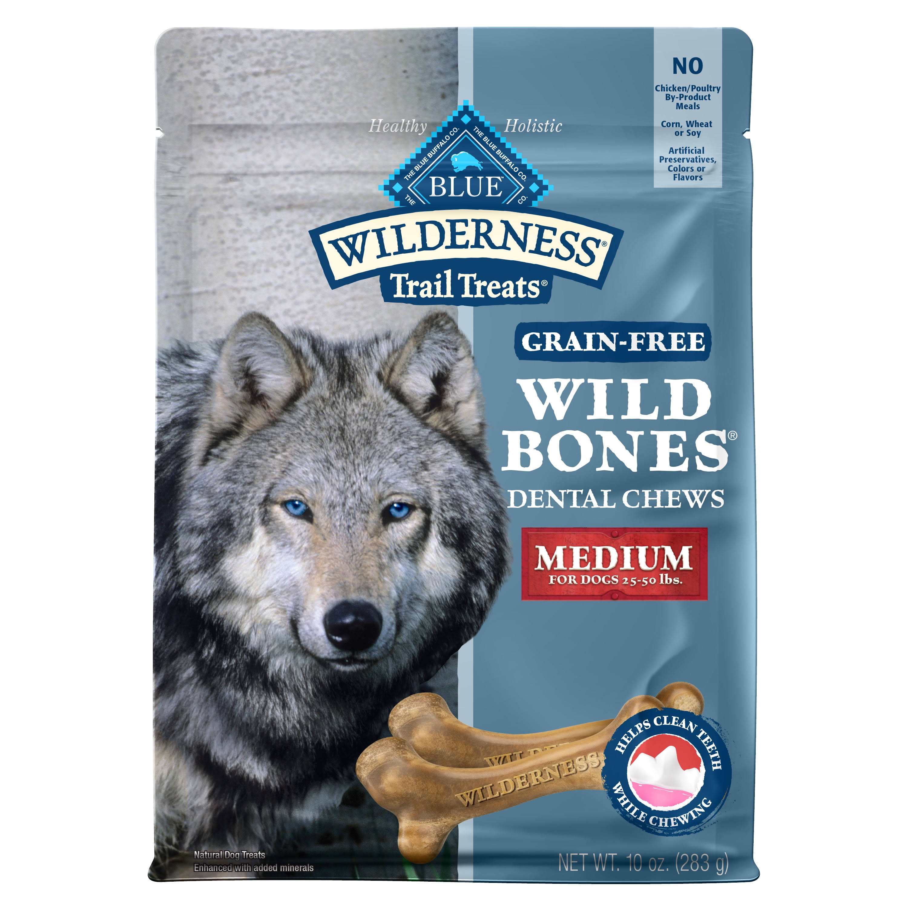 Blue Buffalo Wilderness Medium Wild Bones Dog Dental Chews - 10oz