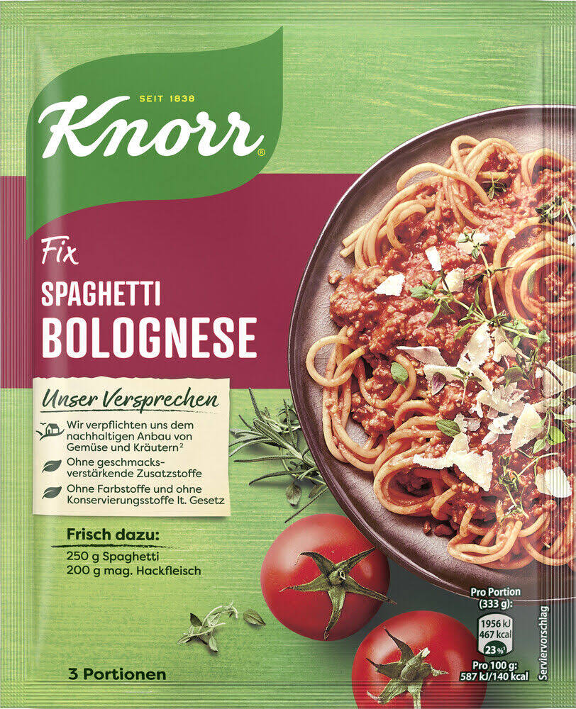 Knorr Fix Spaghetti Bolognese (32,89/kg) 5 x 38g