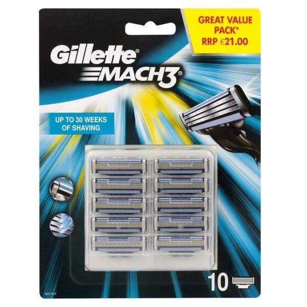 Gillette Mach3 Men's Razor Blades - 10 Refills