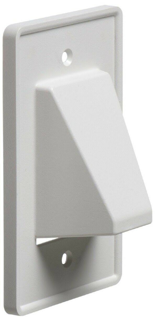 Arlington Recessed Cable Wall Plate - White, 1 Gang