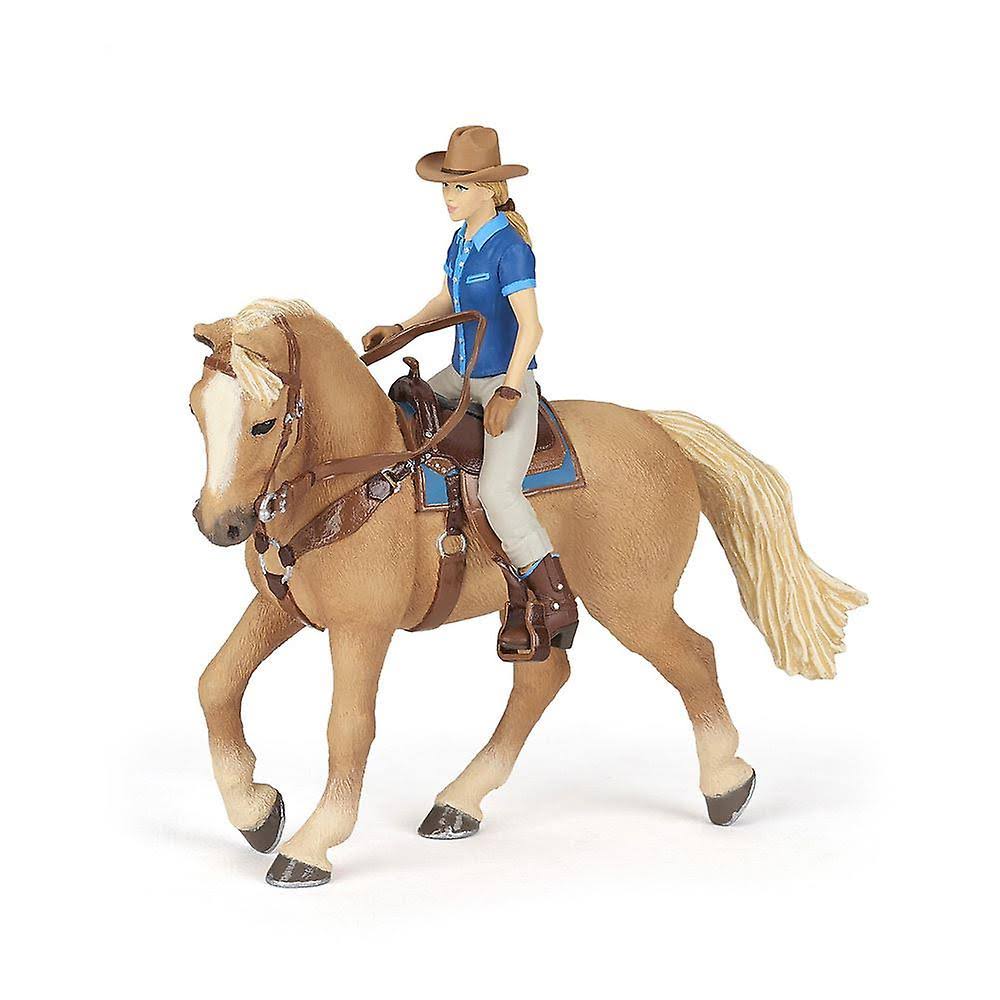 Papo Horses and Ponies Cowgirl and Her Horse Toy Figure 3+ Years - Multi-colour
