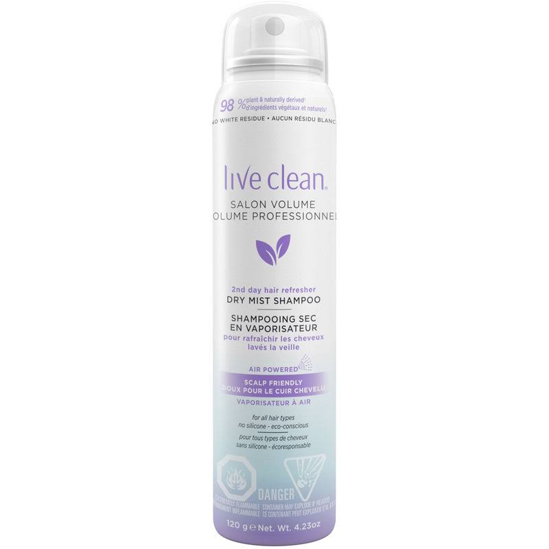 Live Clean Dry Mist Shampoo Lightly Scented