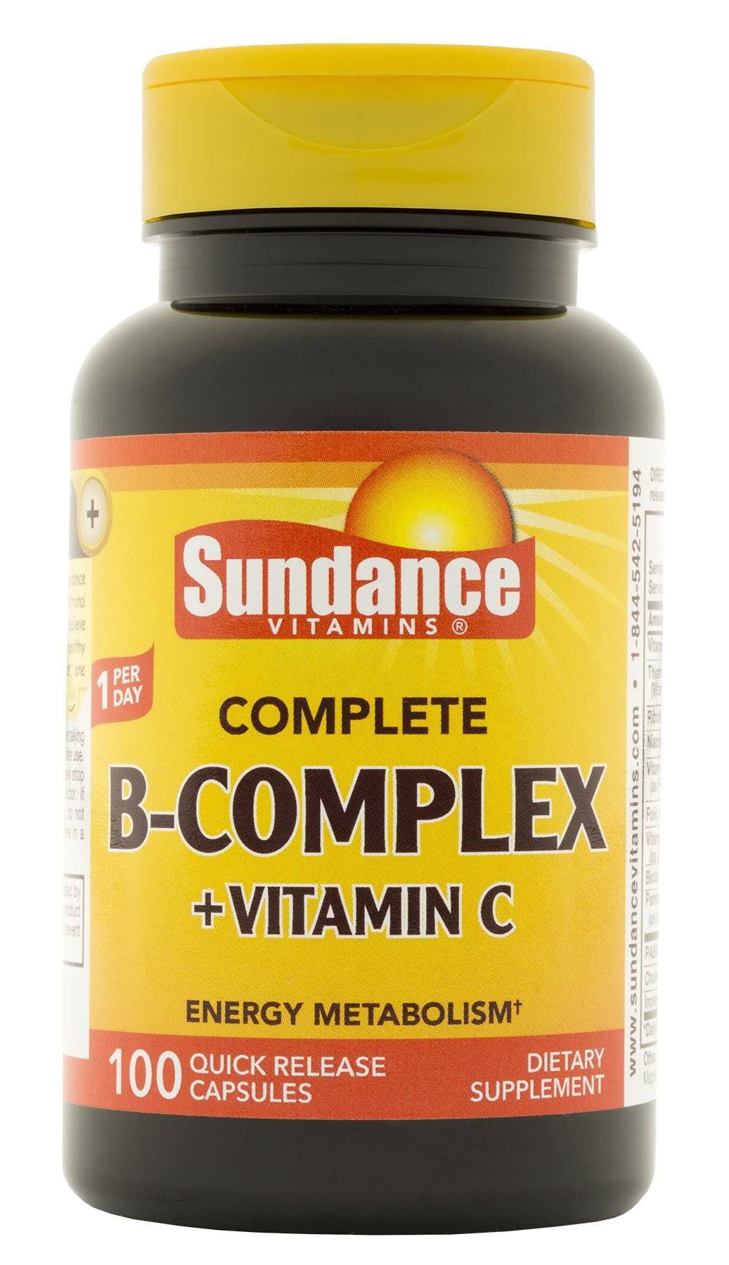 Sundance Complete B Complex Plus Vitamin C Supplement - 100 Tablets