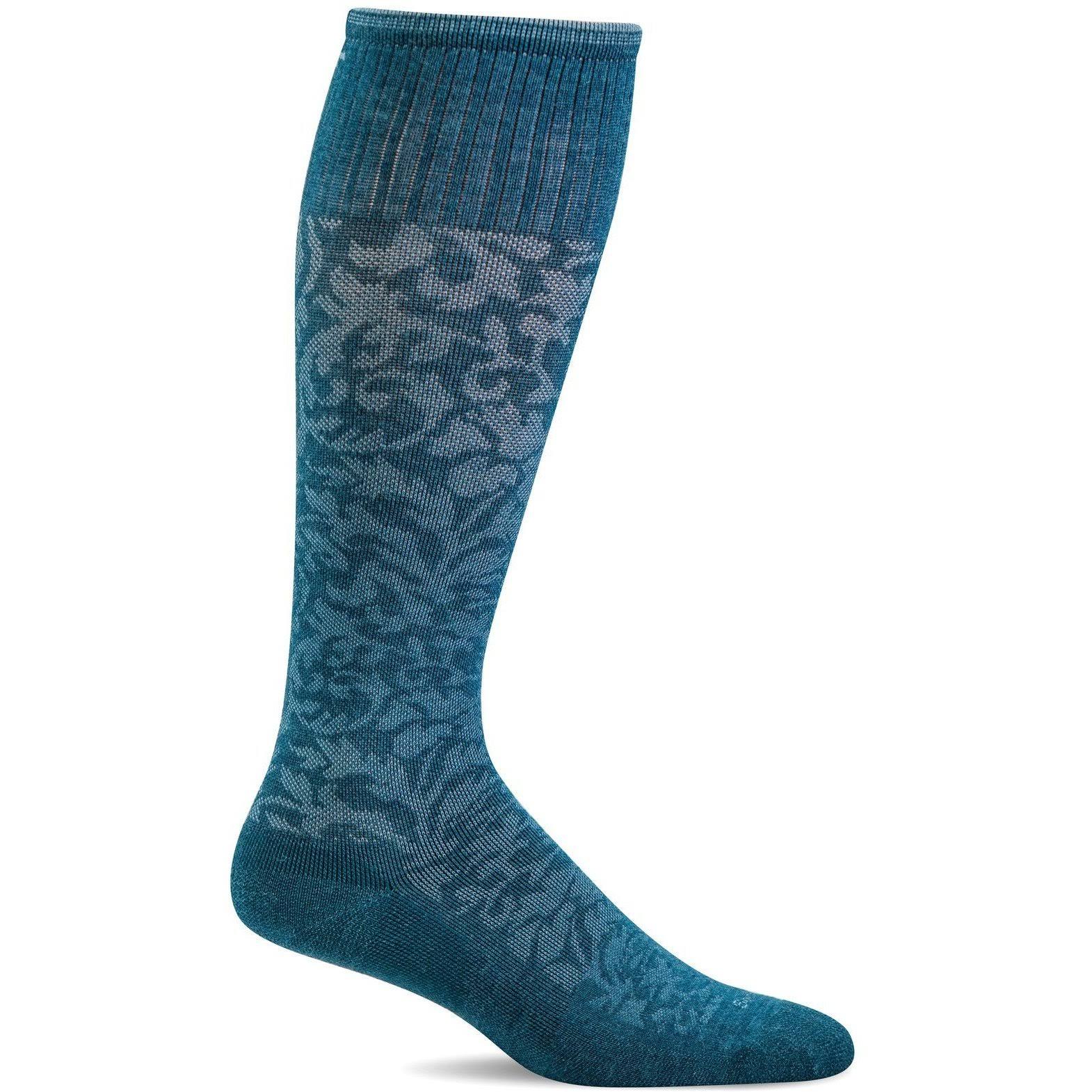Sockwell Women's Damask Moderate Compression Socks, Clearance, Teal, M/L