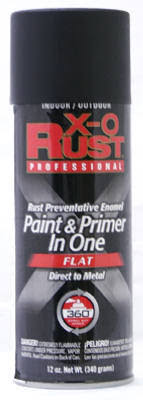 True Value X-o Rust Professional Direct To Metal Paint & Primer - Flat Black, 12 oz