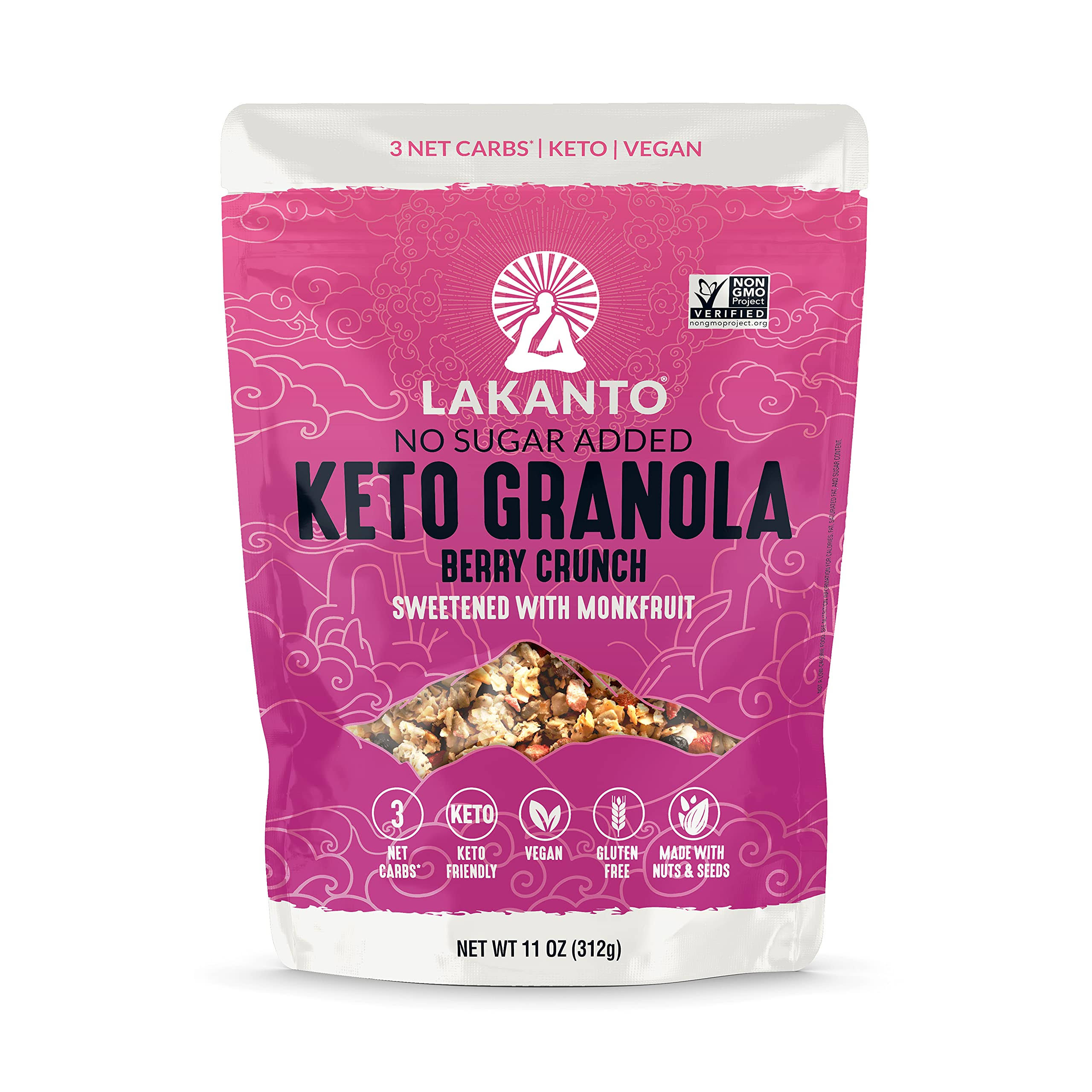 Lakanto Berry Crunch Granola - Delicious Snack, Quick Breakfast Cereal