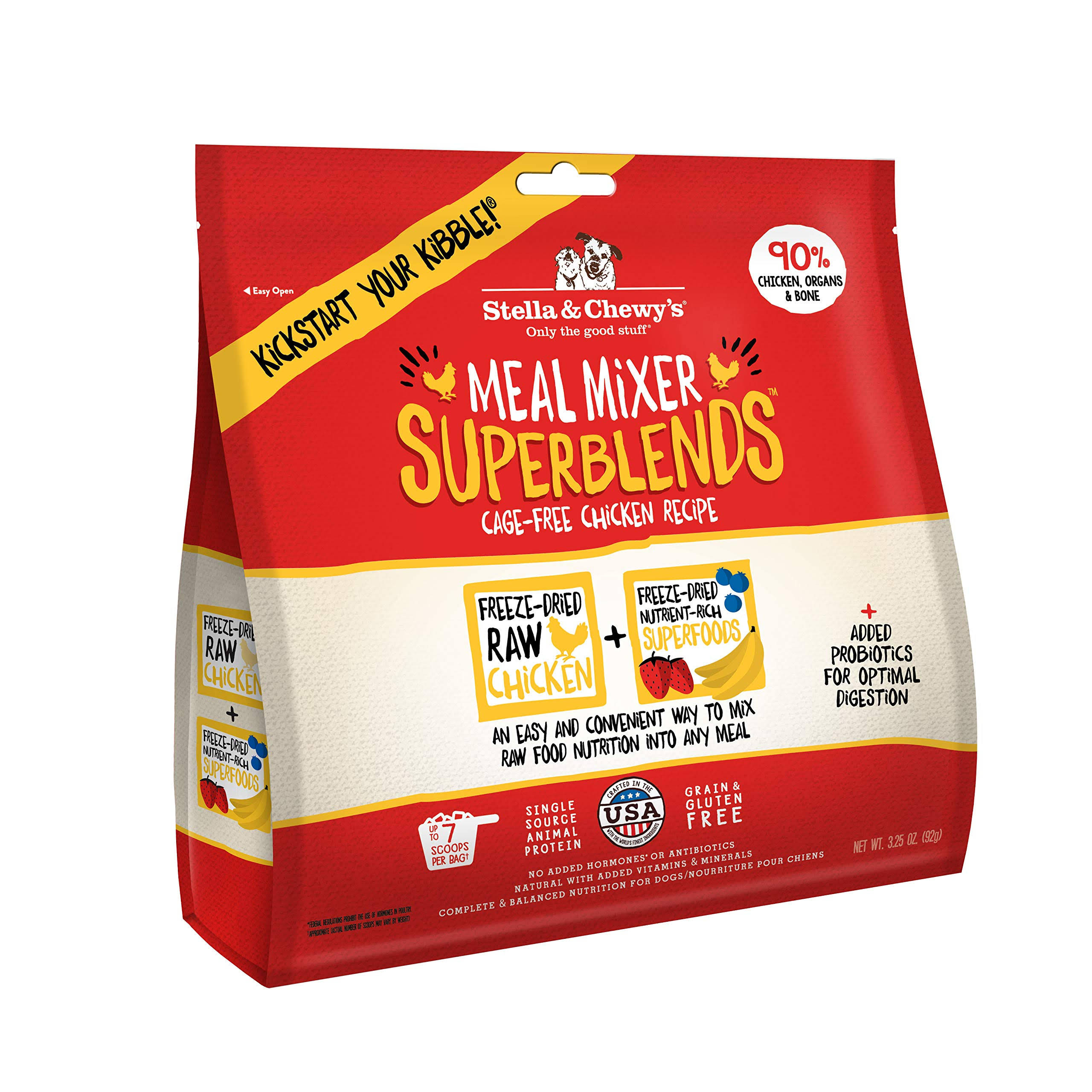 Stella & Chewy's - Freeze-Dried Dog Food Meal Mixer Superblends Cage-Free Chicken Recipe - 3.25 oz.