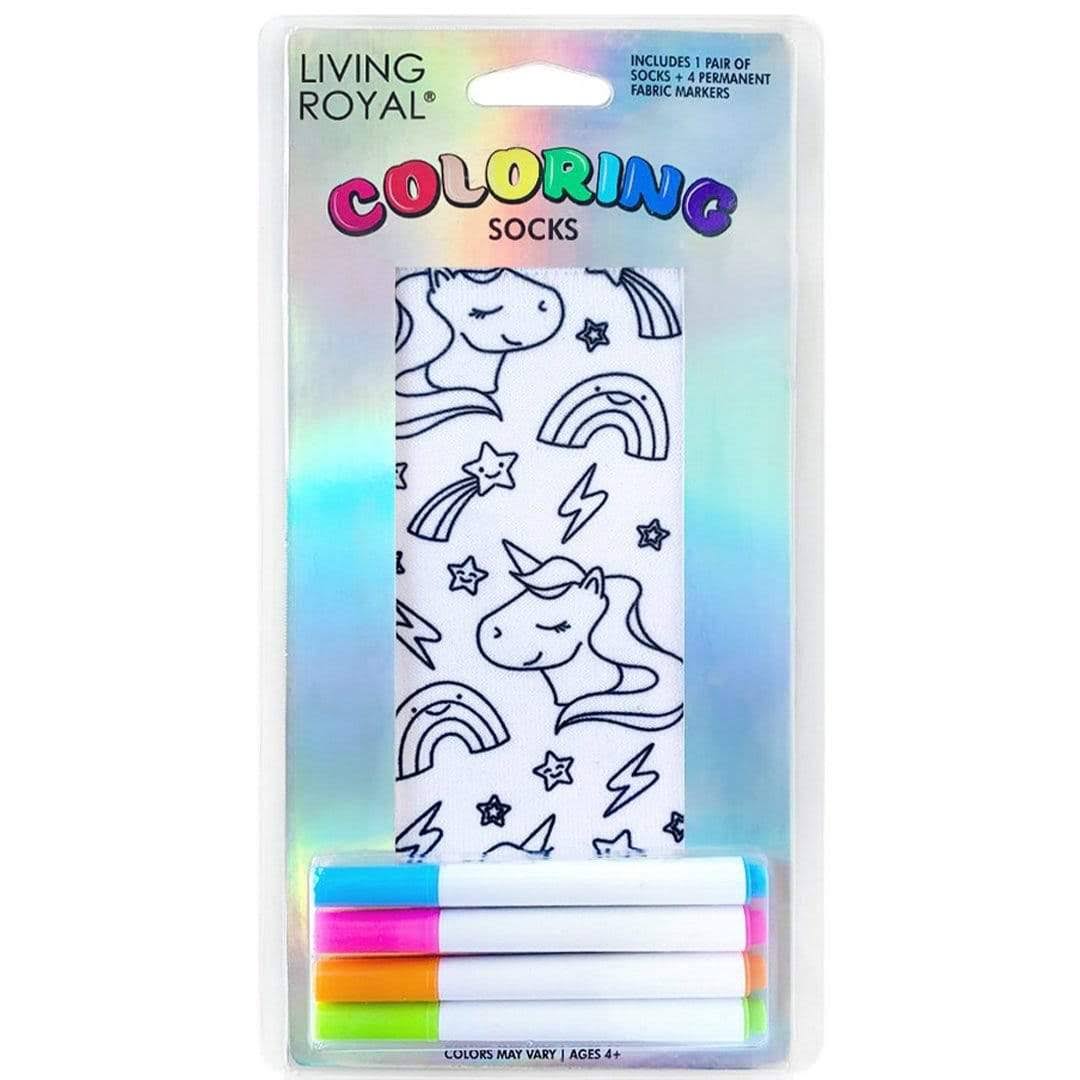 Coloring Socks- Unicorn Galaxy