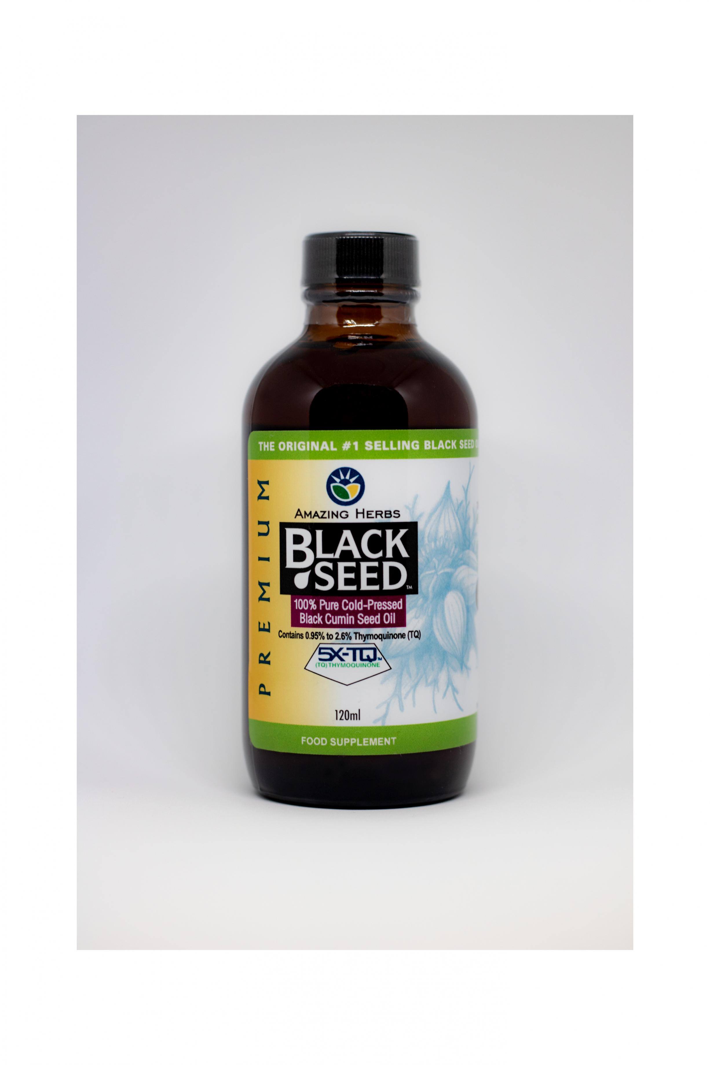 Amazing Herbs 100% Pure Cold-Pressed Black Cumin Seed Oil - 236ml