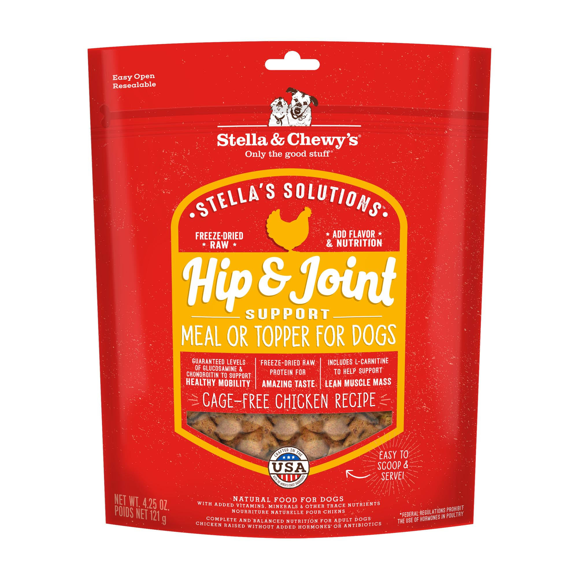 Stella & Chewy's Stella's Solutions Hip & Joint Boost Freeze-Dried Raw Cage-Free Chicken Dinner Morsels Dog Food 4.25oz
