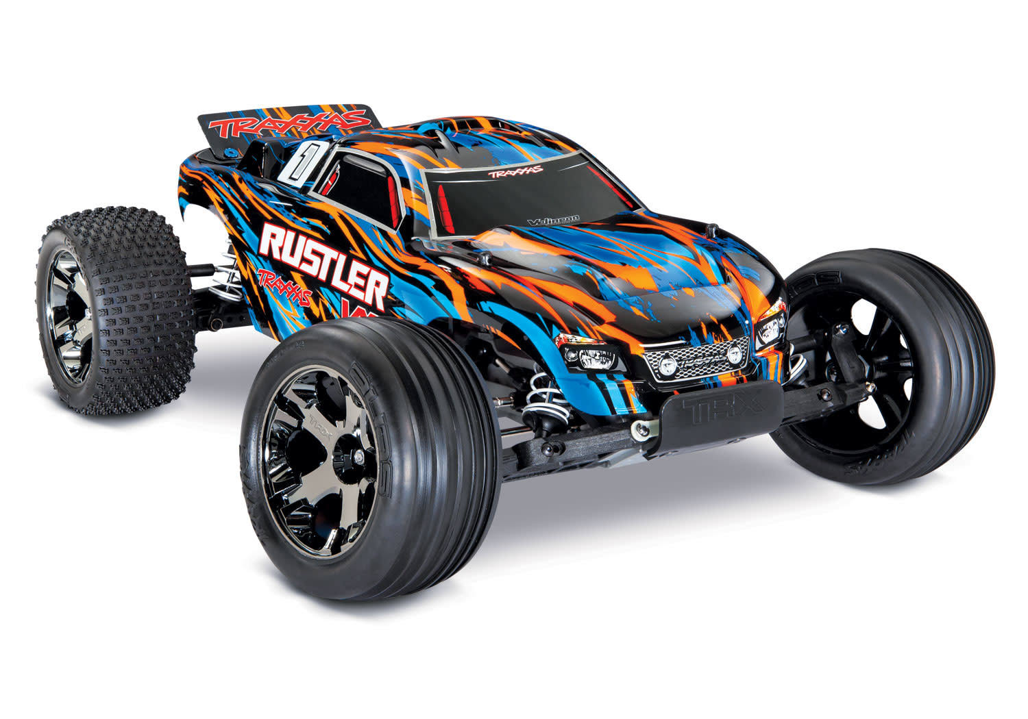 Traxxas 37076-4-ORNG Rustler VXL: 110 Scale Stadium Truck with TQi Lin