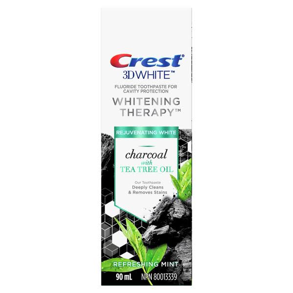 Crest 3D White Whitening Therapy Toothpaste, Charcoal With Tea Tree Oil, Refreshing Mint Flavour