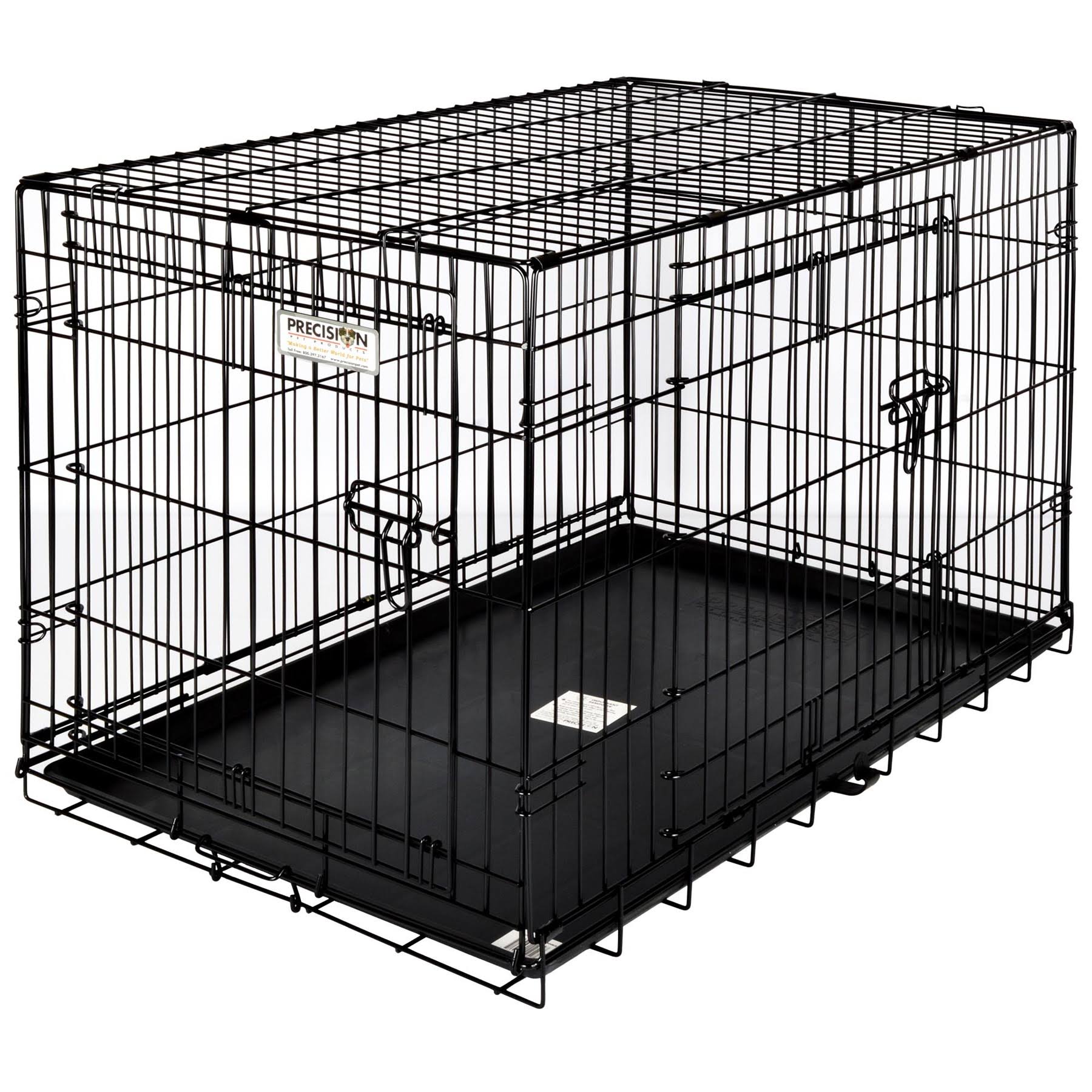 Precision Pet Great Crate Double Door Dog Crate - Black, 24" x 18" x 20"