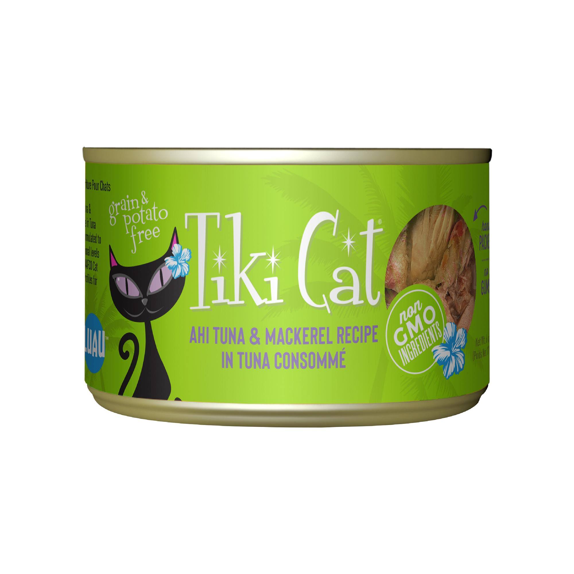 Tiki Cat Luau Ahi Tuna & Mackerel Recipe in Tuna Consomme, 6-oz