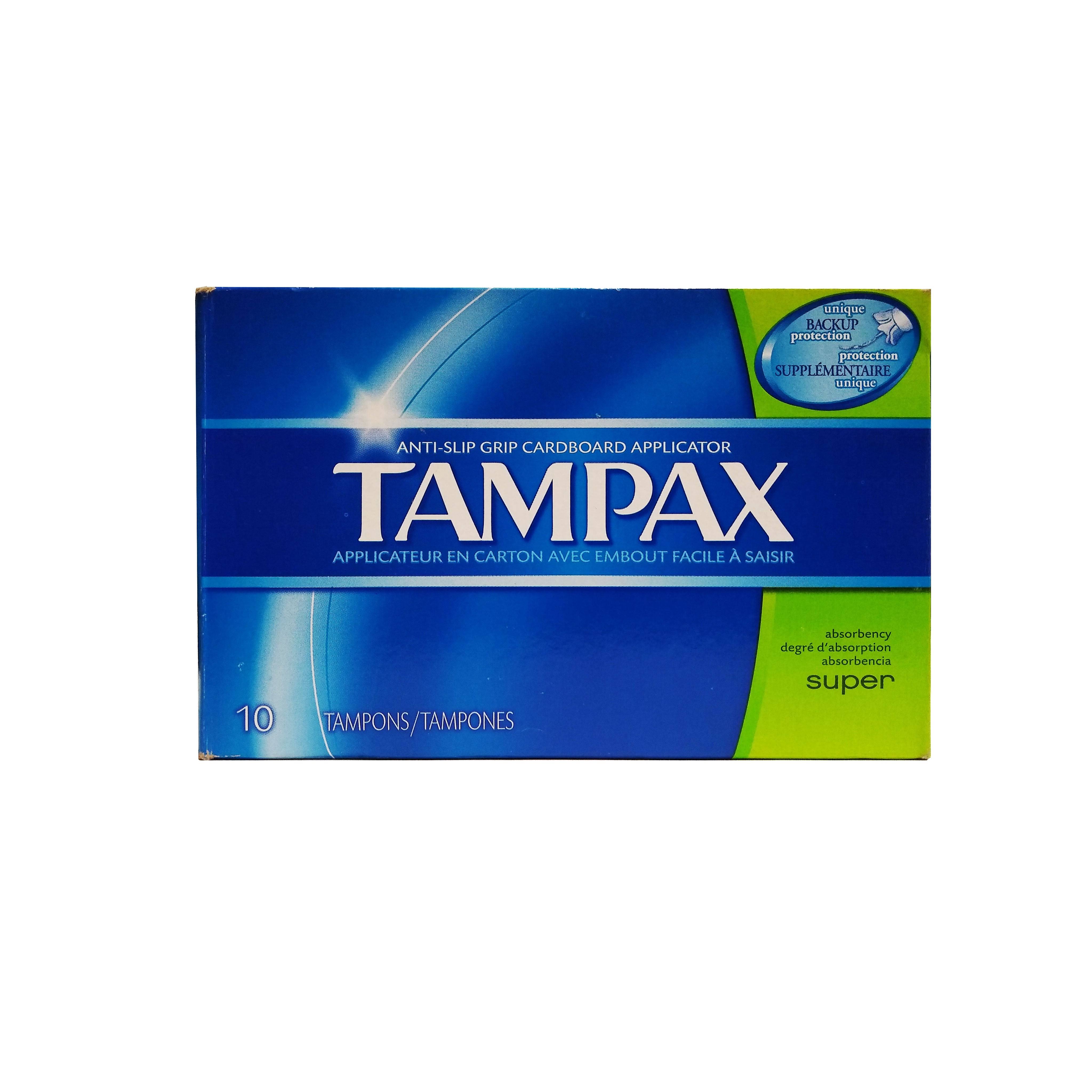 Tampax Cardboard, Super Absorbency, 10 Tampons