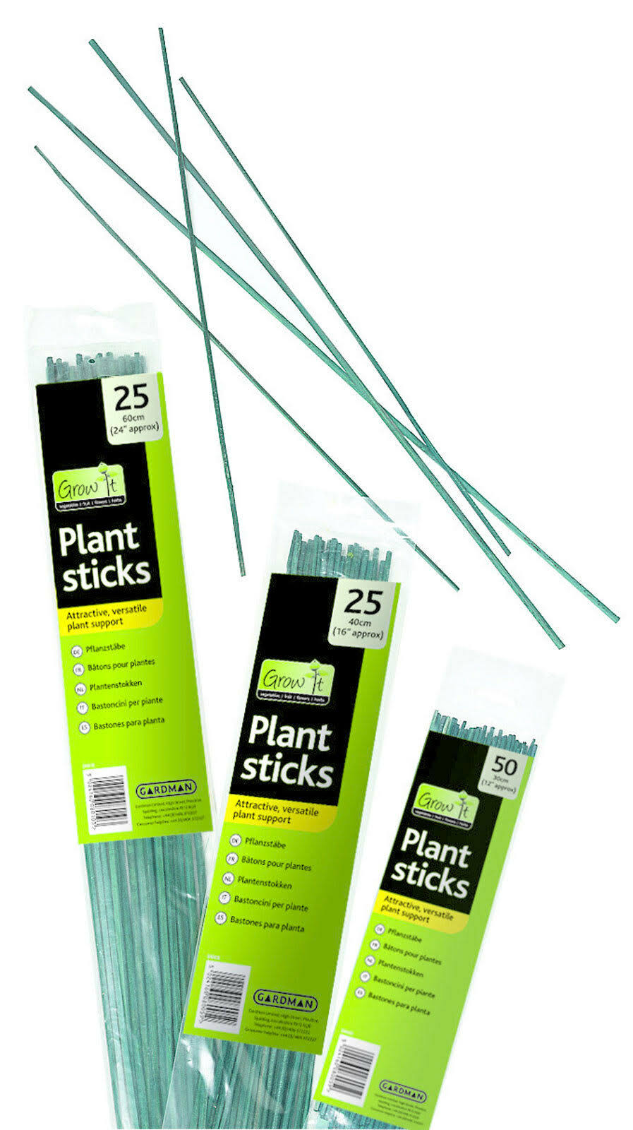Gardman Plant Support Sticks - Pack of 25, 40cm